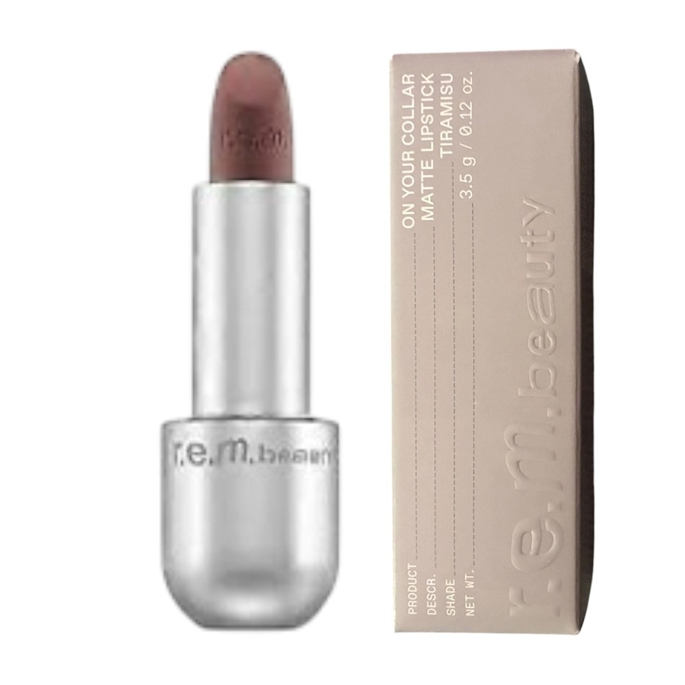 r.e.m. beauty On Your Collar Matte Lipstick Tiramisu Nude Mauve Brown NIB Disc
